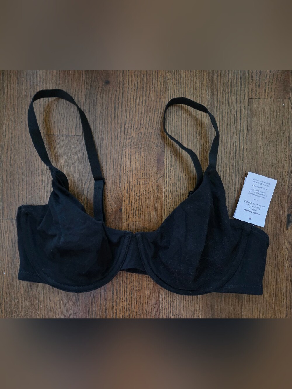 New Auden Womens 36D Black Cotton Stretch Unlined Comfort Wire Bra